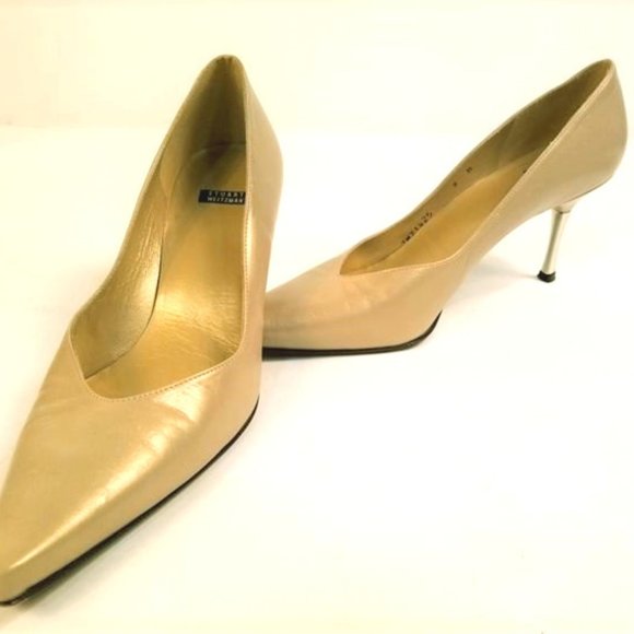 Stuart Weitzman Shoes - Stuart Weitzman Shimmery Gold Heels